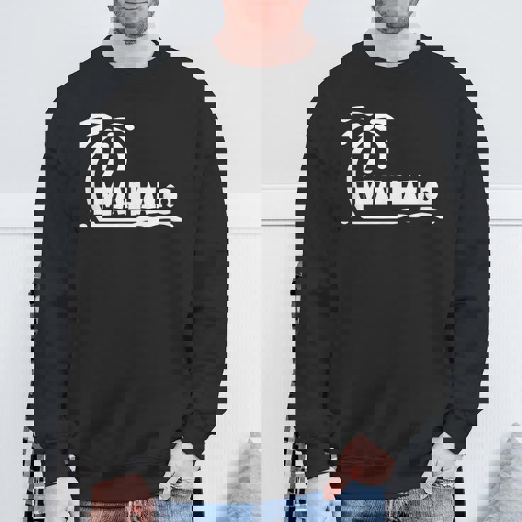 Mahalo サンクス ハワイ ヤシの木 ビーチ ホリデーギフト サンサーフ スウェットシャツ 高齢者への贈り物