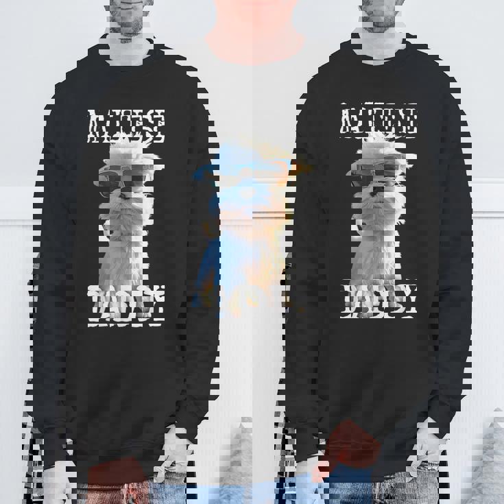 Maltese Daddyマルチーズ お父さん 犬 お父さん 父の日 お父さん スウィート・マルチーズ スウェットシャツ 高齢者への贈り物