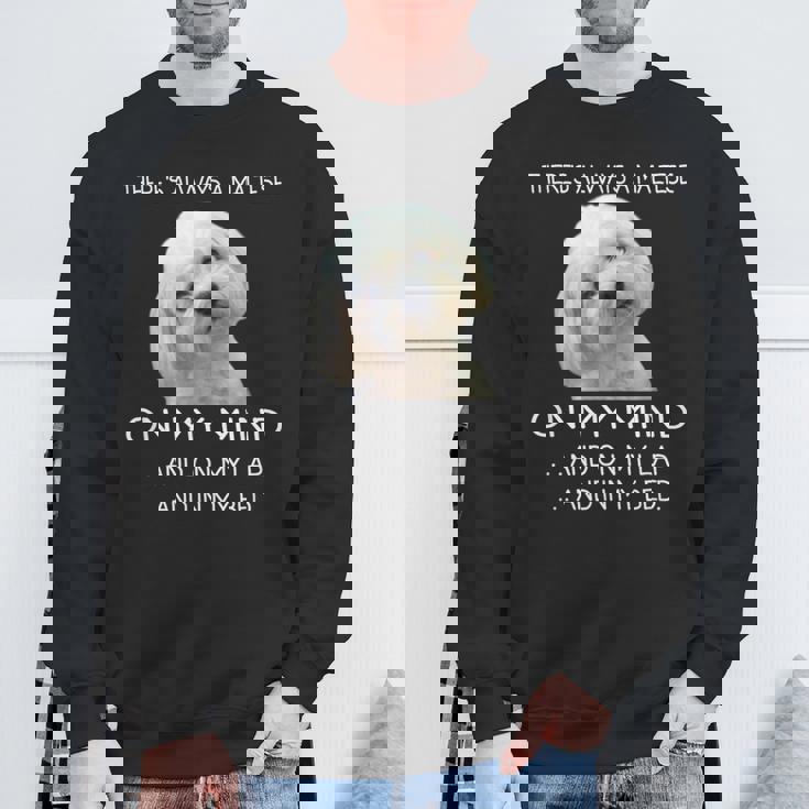 Maltese Puppy Is On My Mind 面白い犬のオーナーデザイン スウェットシャツ 高齢者への贈り物