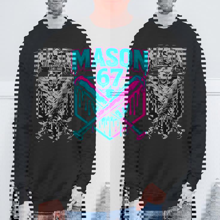 Mason 67 Ice Cream Drip Baseball Meme Graphics Sweatshirt Gifts for Old Men