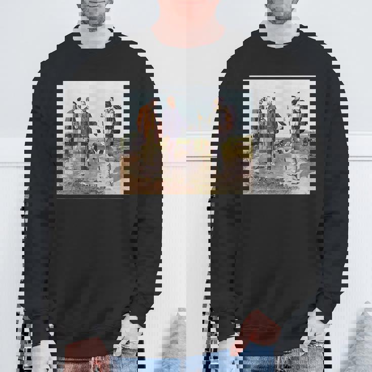 The Meeting Bonjour Monsieur Courbet ギュスターヴ・クールベ作 スウェットシャツ 高齢者への贈り物