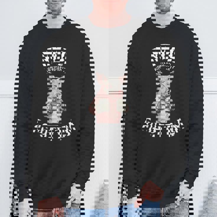 Mmaファイトチーム 面白い総合格闘技の豚 スウェットシャツ 高齢者への贈り物