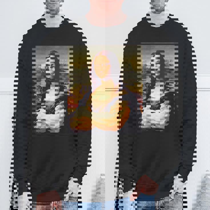 Mona Lisa Bodybuilding Mona Lisa Muscle Gym Workout スウェットシャツ 高齢者への贈り物