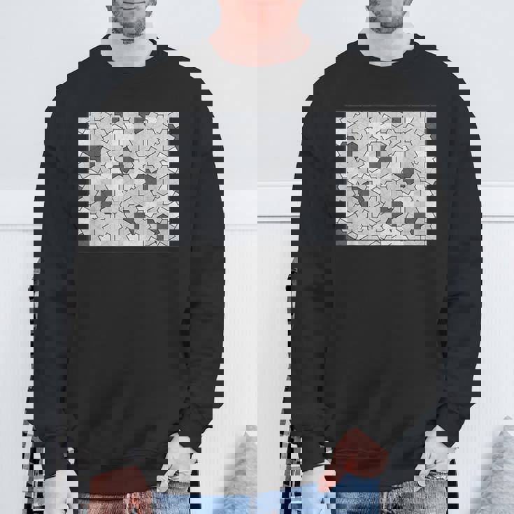 Monotone Aperiodic モノタイルカラー グレータイルパターン スウェットシャツ 高齢者への贈り物