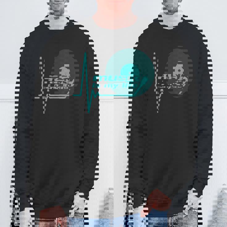 Music Is My Life Quote テクノハウス ダブ ステップ トランスハウス スウェットシャツ 高齢者への贈り物