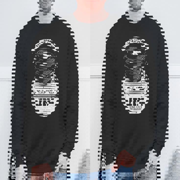 Music Is My Universe レトロなビニールレコードでサウンドを感じる スウェットシャツ 高齢者への贈り物