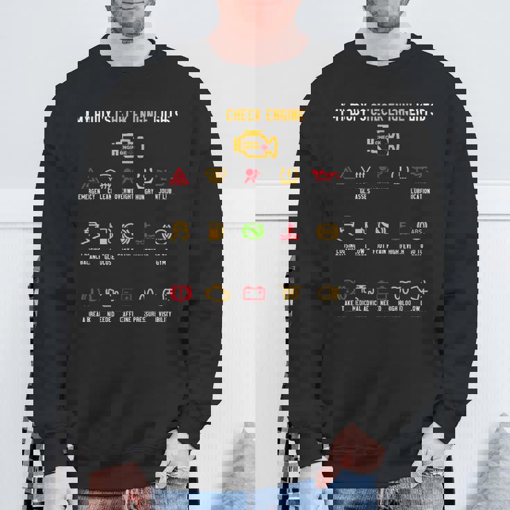 My Body's Check エンジンライト スウェットシャツ 高齢者への贈り物