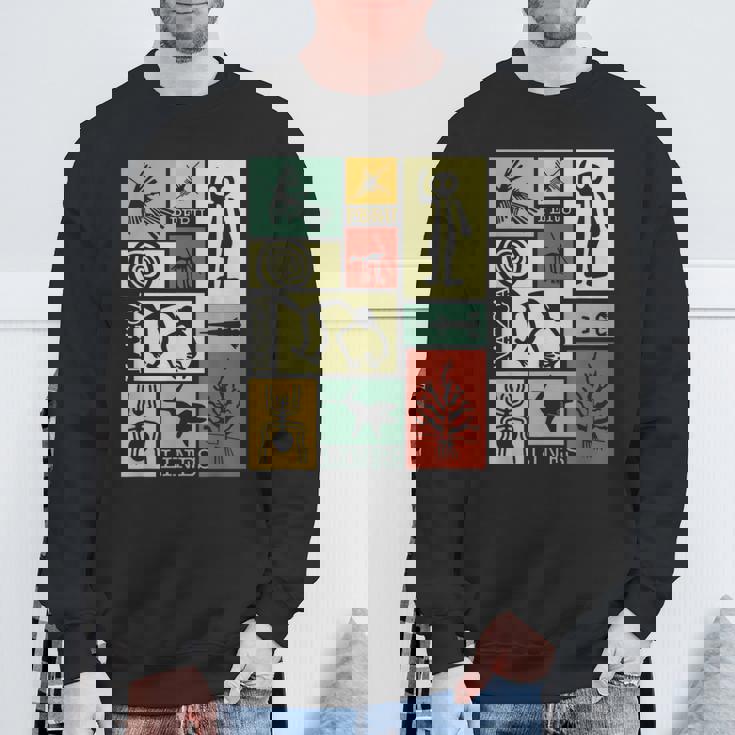 Nazca Linesナスカラインズ ペルージオグリフモンキー 宇宙飛行士 スパイダー レトロ スウェットシャツ 高齢者への贈り物