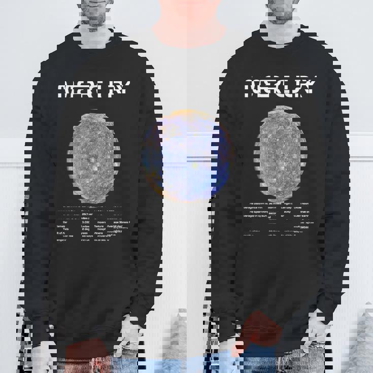 Nerdy Mercury 天文学 科学惑星 太陽系 ホワイト スウェットシャツ 高齢者への贈り物