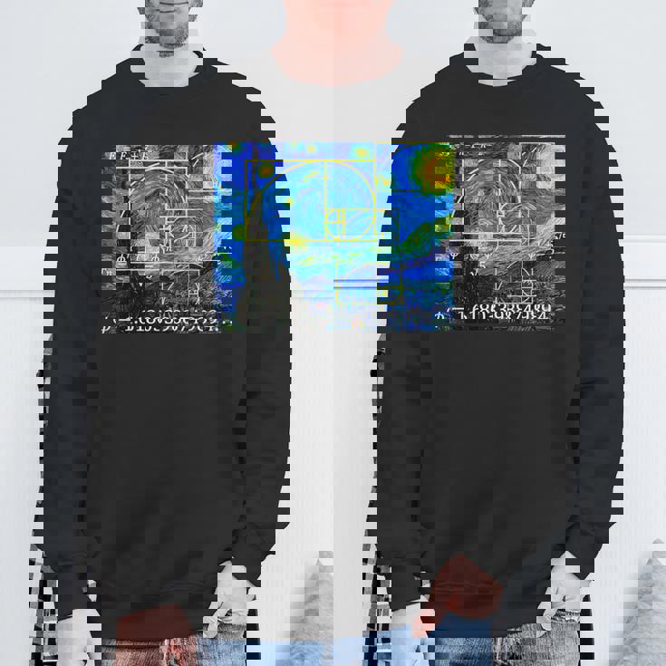 Nerdy 星月夜 フィボナッチ ゴールデン スパイラル 数学の先生 スウェットシャツ 高齢者への贈り物