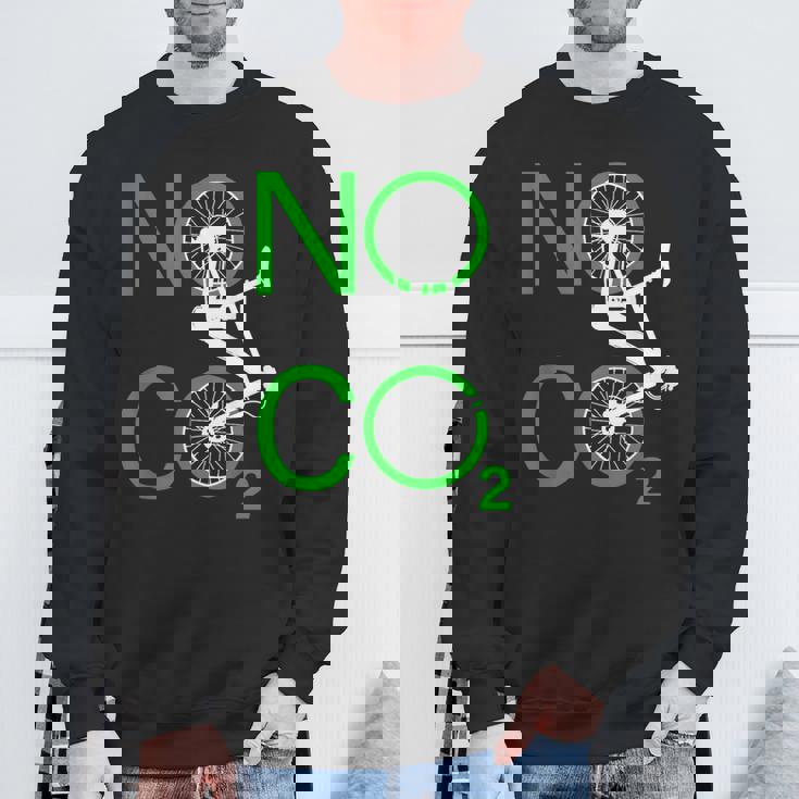 No Co2 サイクリング 気候変動対策 グリーンエネルギー Mtb スウェットシャツ 高齢者への贈り物