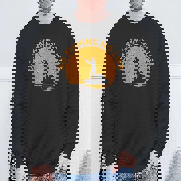 No Fishing No Life 釣り フィッシング ロゴ プリント スウェットシャツ 高齢者への贈り物