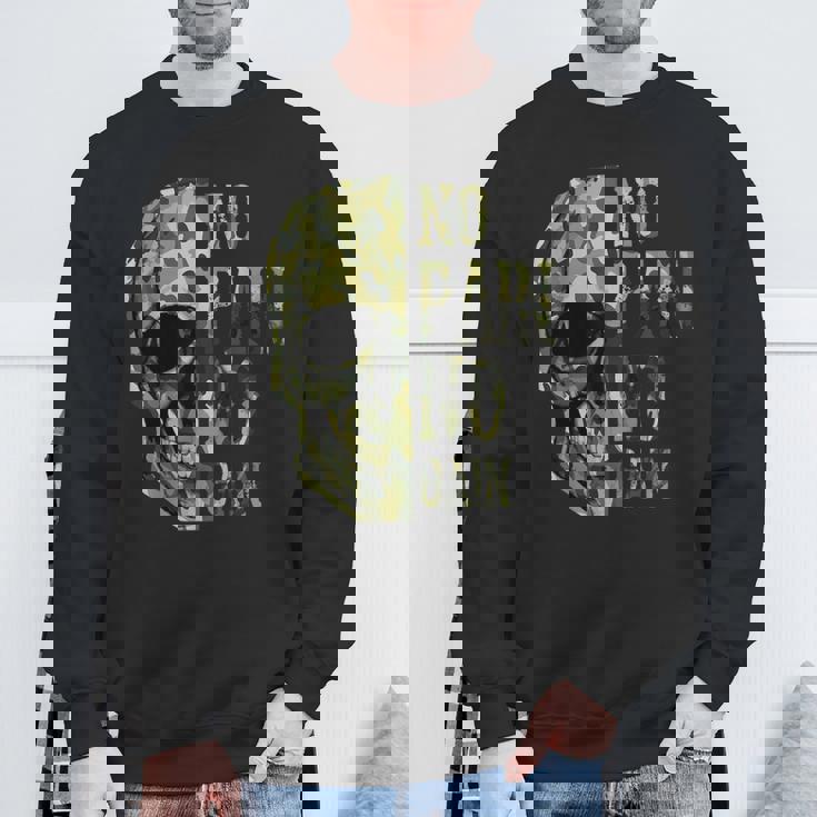 No Pain No Gain- メンズ スカル マインドセット モチベーションジム スウェットシャツ 高齢者への贈り物