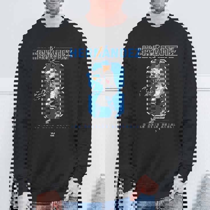 Number And Portrait Kike Hernandez Los Angeles Mlbpa スウェットシャツ 高齢者への贈り物