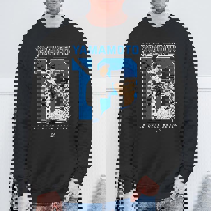 Number And Portrait Yoshinobu Yamamoto Los Angeles Mlbpa スウェットシャツ 高齢者への贈り物