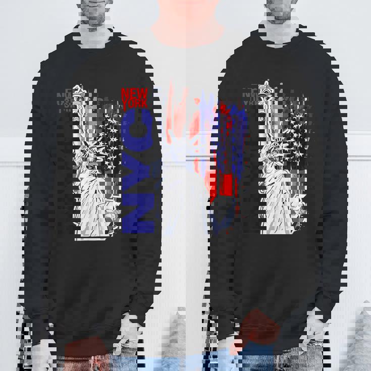 Nyc ニューヨーク市自由の女神 アメリカ国旗 スウェットシャツ 高齢者への贈り物