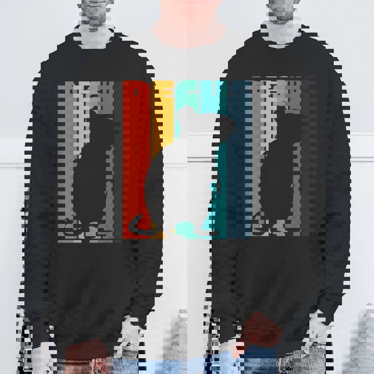 Octodon Degus 格言 ヴィンテージ シルエット レトロ デグ スウェットシャツ 高齢者への贈り物