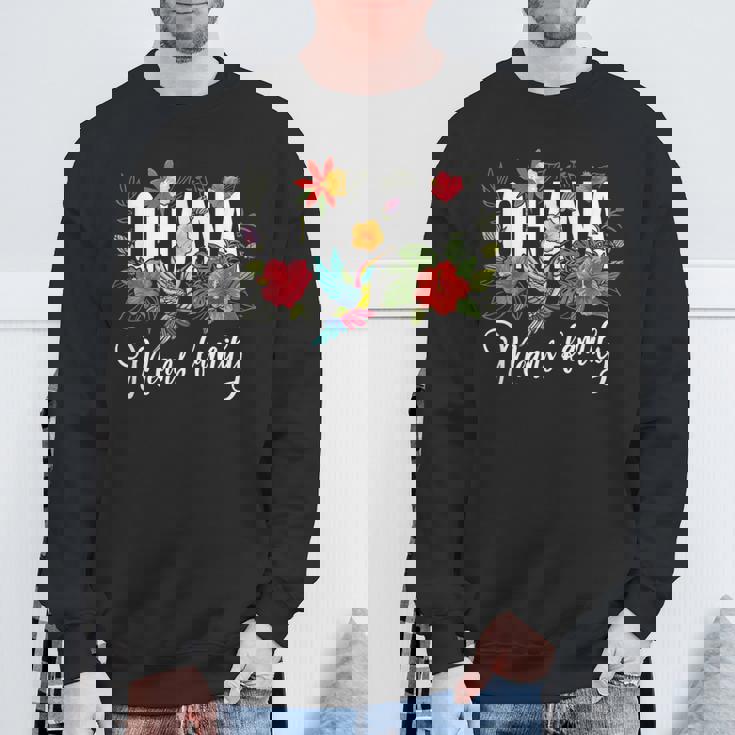 Ohana Means Family ハワイ ハイビスカス 花 70年代 レトロ ハワイアン スウェットシャツ 高齢者への贈り物