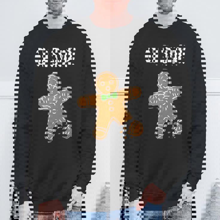 Ohnap ジンジャーブレッドマン クッキー 骨折脚 面白い スウェットシャツ 高齢者への贈り物