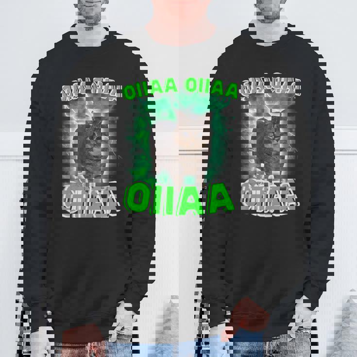 Oiiaa Oiiaa 猫 脳腐 ウイルス スピニング 猫 ミーム スウェットシャツ 高齢者への贈り物