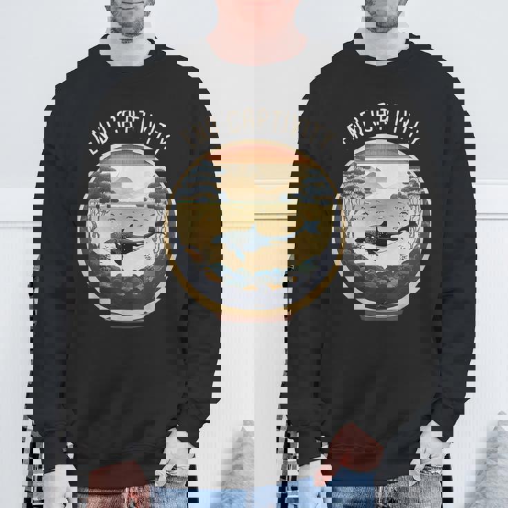 Orca End Captive Free The Orcas 海洋保護活動家 スウェットシャツ 高齢者への贈り物