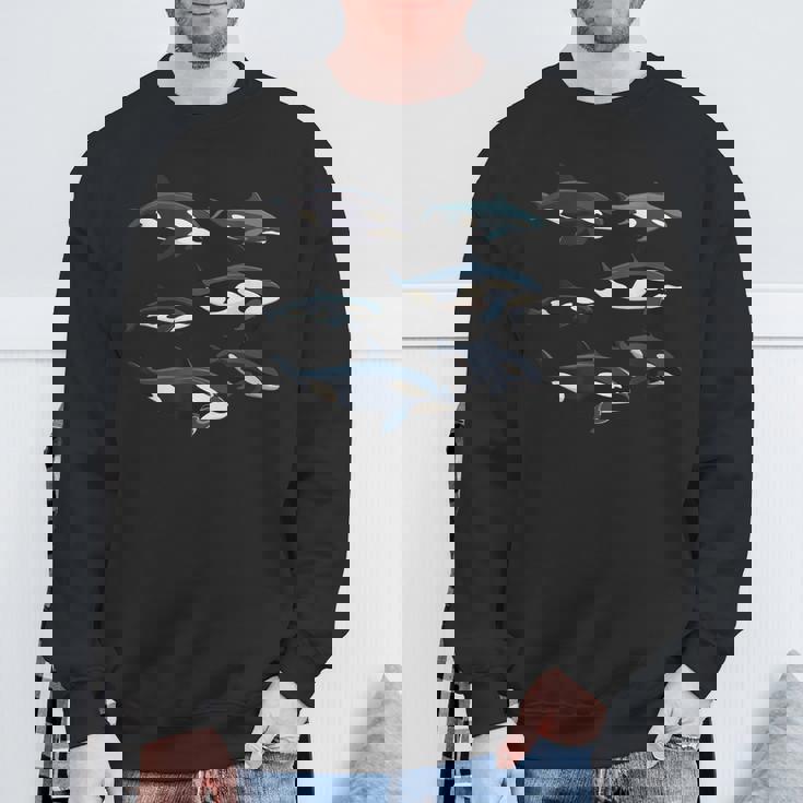 Orcas Killer Whale Pod Group グラフィック スウェットシャツ 高齢者への贈り物