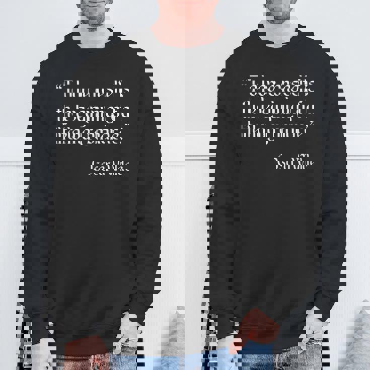 Oscar Wilde シャツ To Love Yourself 引用 スウェットシャツ 高齢者への贈り物