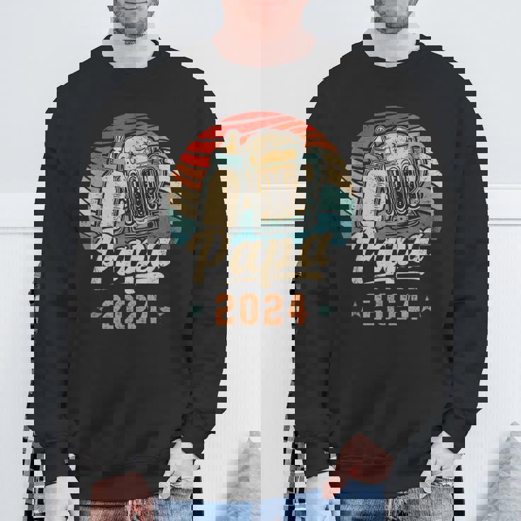 Papa 2024 年のパパ 初めての父の日 若いパパ 新しいパパ スウェットシャツ 高齢者への贈り物