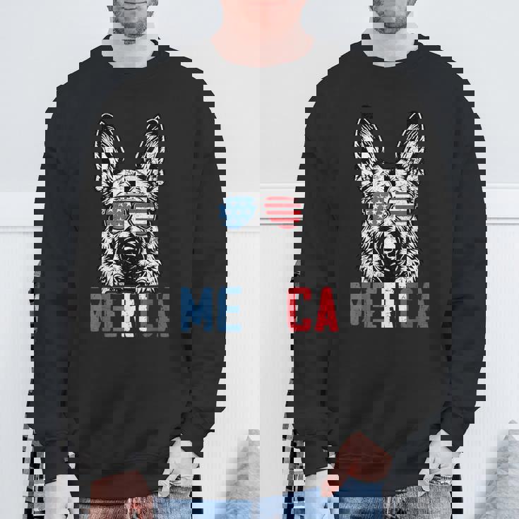 Patriotic German Shepherd Dog Merica 4Th Of July Sweatshirt Gifts for Old Men