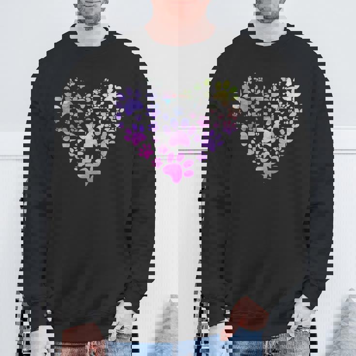 Paw Heart 足跡 犬のハート 犬のアクセサリー ギフト スウェットシャツ 高齢者への贈り物