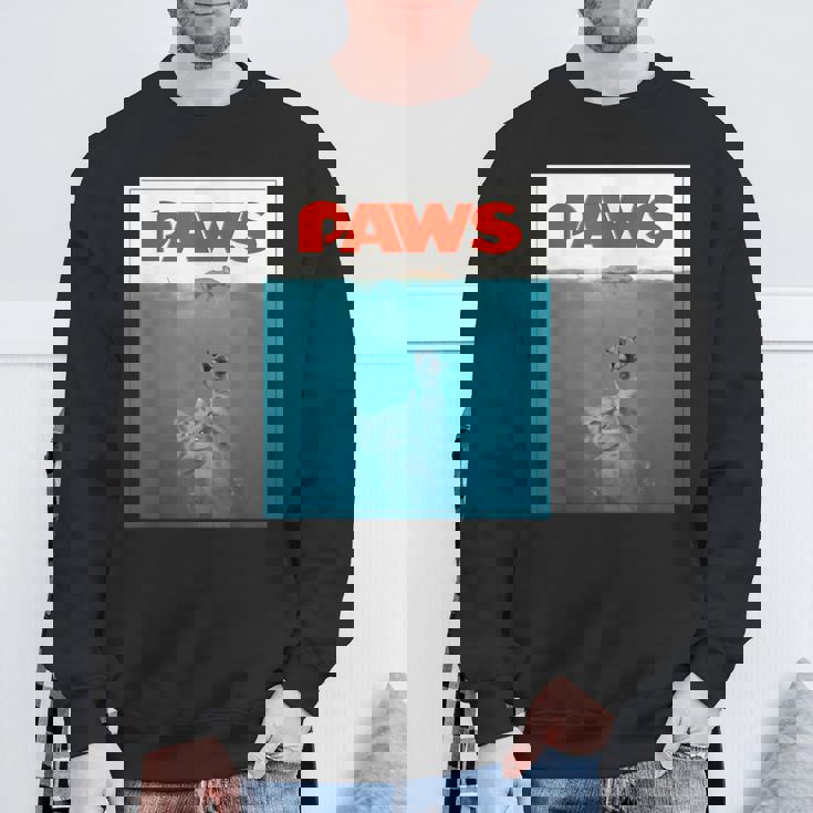 Paws Cat ファニーtシャツ、子猫映画ポスターパロディ スウェットシャツ 高齢者への贈り物