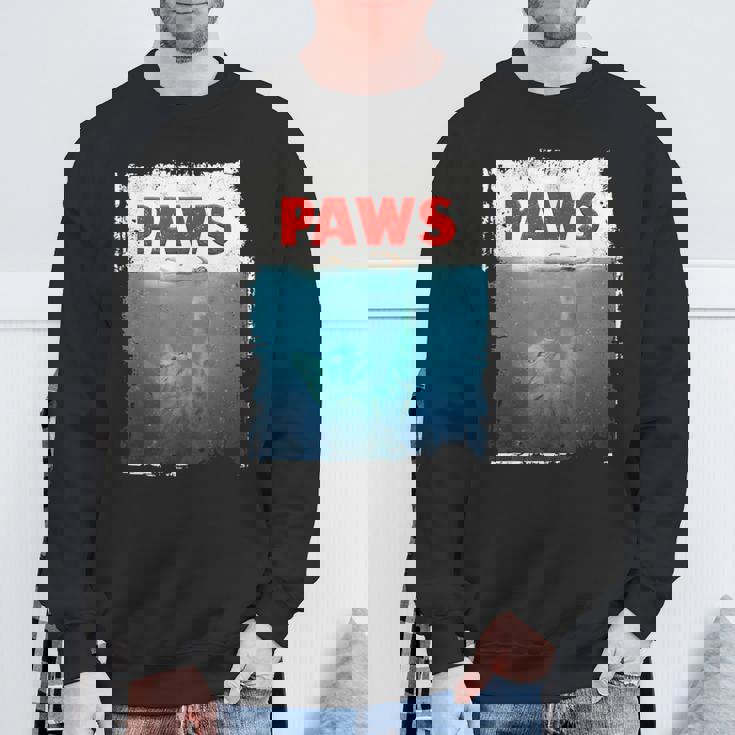 Paws 猫 子猫 ニャーパロディー おもしろ猫好き スウェットシャツ 高齢者への贈り物