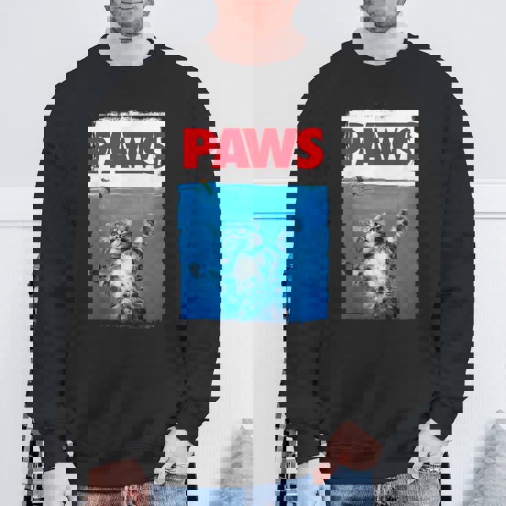 Paws 猫とネズミ トップス かわいい 面白い猫好きのパロディトップ スウェットシャツ 高齢者への贈り物