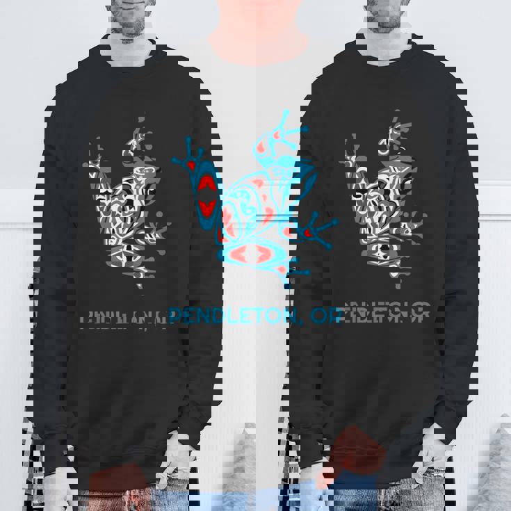 Pendleton オレゴンレッドブルフロッグ Pnw アート ネイティブアメリカン スウェットシャツ 高齢者への贈り物