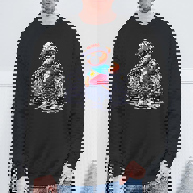 Philippines フィリピン ジプニー テディベア フィリピンの国旗 スウェットシャツ 高齢者への贈り物