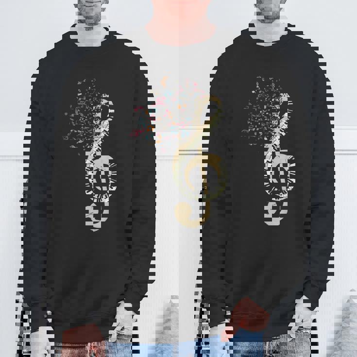 Pianist クラシカル楽器 ト音記号キーボード ピアノ スウェットシャツ 高齢者への贈り物