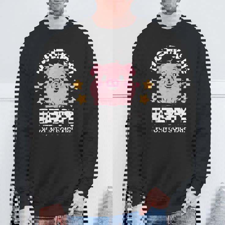 Pigs Make You Happymile かわいい 子豚 恋人 おもしろ豚 スウェットシャツ 高齢者への贈り物