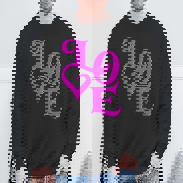 Pink Love ピンクカラーグラフィック スウェットシャツ 高齢者への贈り物