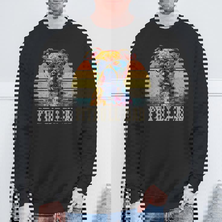Pitbull Dad Dog Lover カラフル アーティスティック ピットブルのオーナー。 スウェットシャツ 高齢者への贈り物