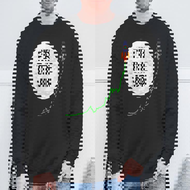 Pltr トゥザムーン株式ティッカー Wsb 面白いミーム スウェットシャツ 高齢者への贈り物