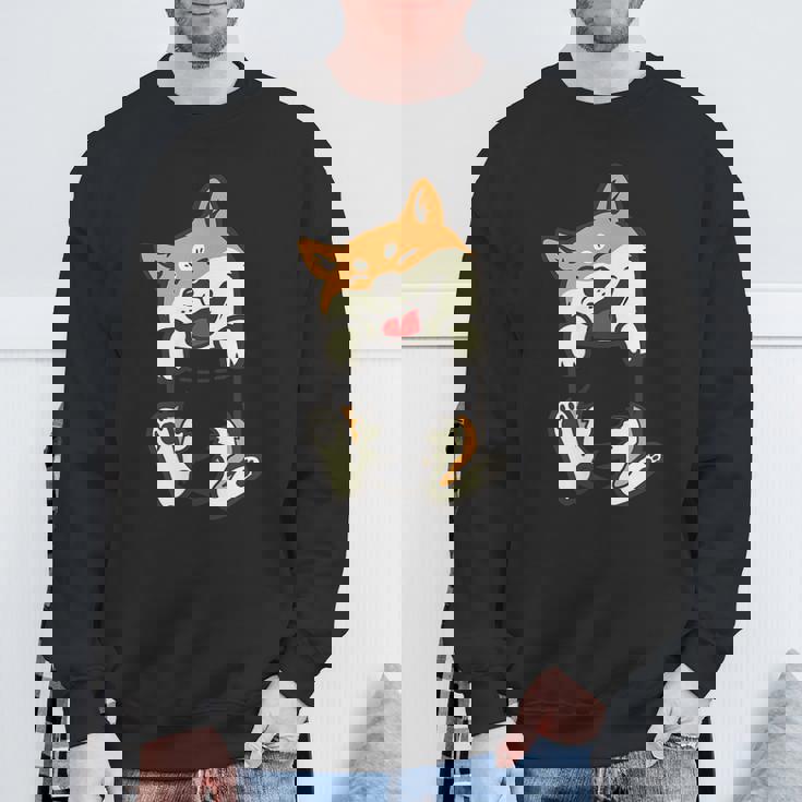 Pockethiba Inu Feet Cute Doge Akita Dog Lover Owner スウェットシャツ 高齢者への贈り物