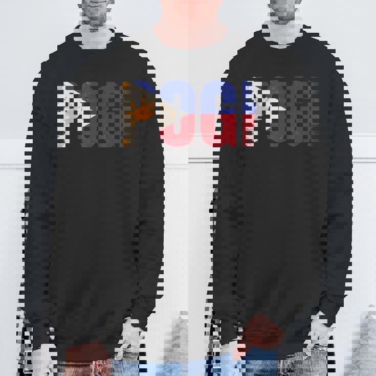 Pogi フィリピンのスラングとフィリピン国旗。 スウェットシャツ 高齢者への贈り物