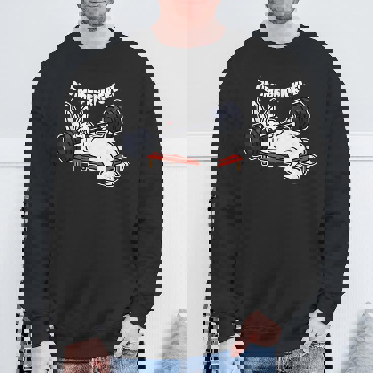 Pumppernickelラビットフィットネスベンチプレスワークアウトファニー スウェットシャツ 高齢者への贈り物