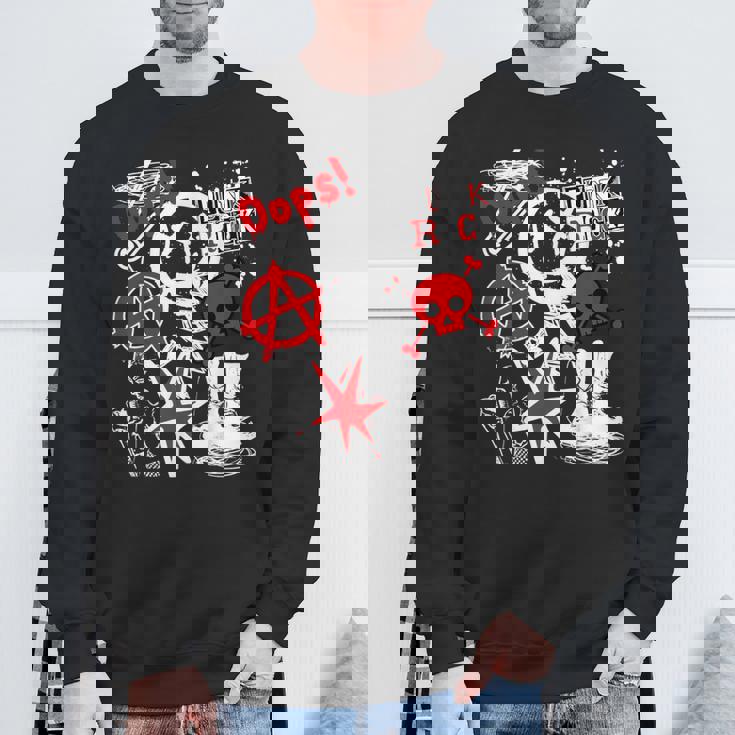 Punk's Not Dead ブラック&レッド スウェットシャツ 高齢者への贈り物