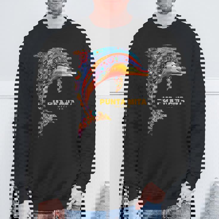 Punta Mita メキシコ バケーション ヴィンテージ トライバル イルカ スウェットシャツ 高齢者への贈り物