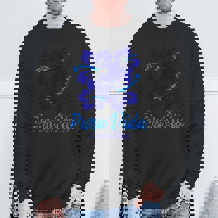 Puraida コスタリカ ブルー ハイビスカス スウェットシャツ 高齢者への贈り物