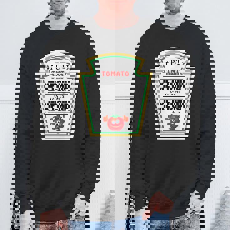 I Put Ketchup On My Ketchup トマトマスタード ハロウィンチーム 長袖tシャツ スウェットシャツ 高齢者への贈り物