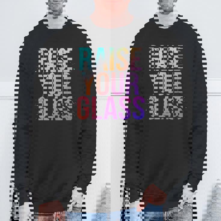 Raise Your Glass Pink Cheers Party スウェットシャツ 高齢者への贈り物
