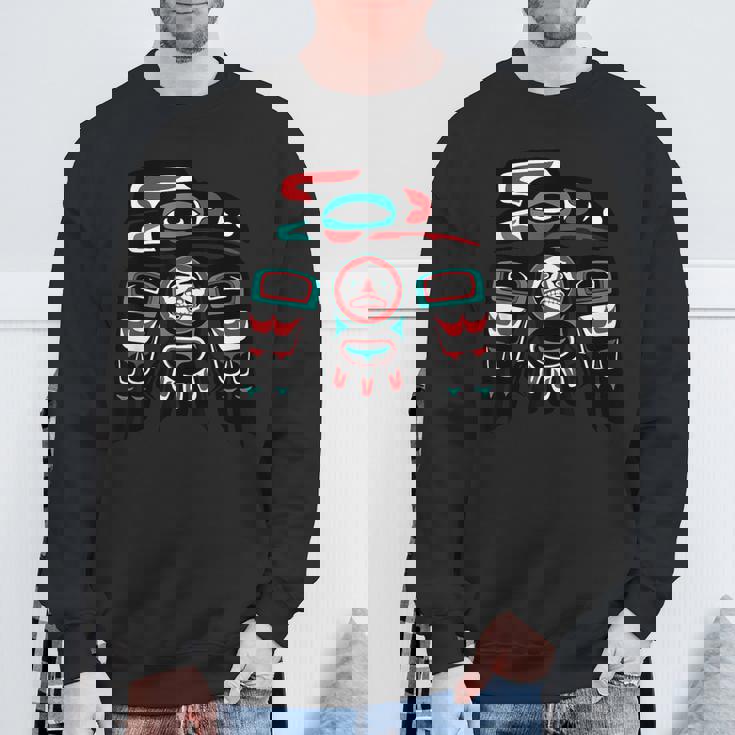 Raven ネイティブアメリカン プライド ハイダ トリンギット トーテム スウェットシャツ 高齢者への贈り物