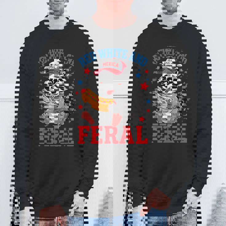 Red And Feral 4Th Of July ユーモア キッズ アメリカ スウェットシャツ 高齢者への贈り物